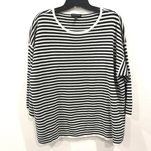 Eileen Fisher Black and White Striped Sweater